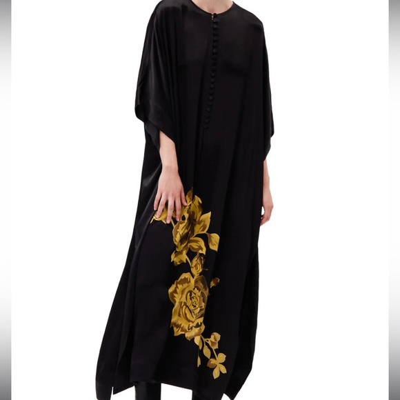 Ganni Printed Satin Midi Dress - Picture 2 of 7